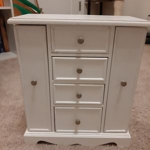 White Armoire-style wooden jewelry box